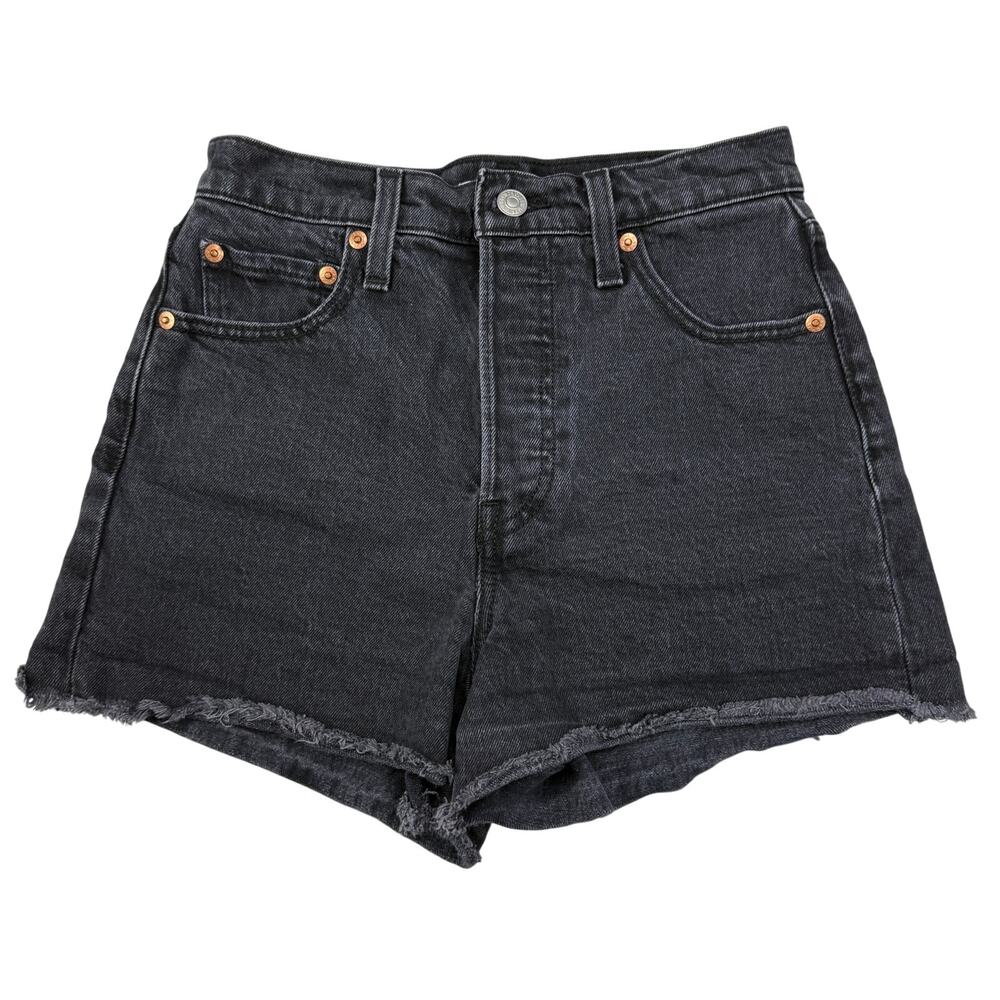 LEVI'S Premium Ribcage Short Size 26 Black Bayou - Picture 2 of 7